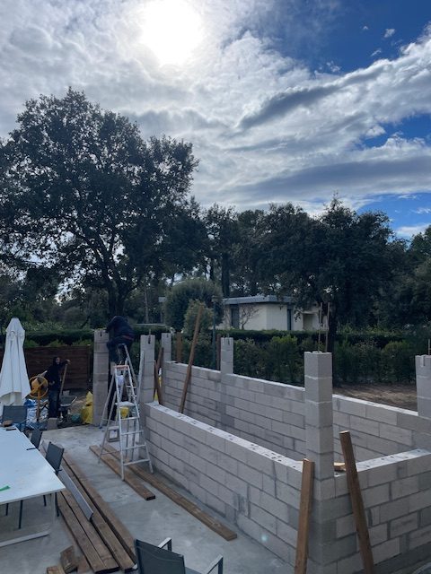 construction mur parpaing et beton  